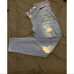 Stretchy Ripped Blue Jeans- size 9